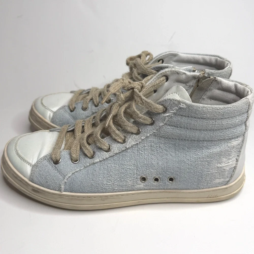 P448 Women's Skate‎ Denim High top Sneakers Size 40